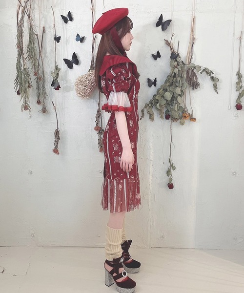 Swankiss（スワンキス）の「TS Dry rose MO/P（ワンピース・レディース・ブラック/ベージュ/ボルドー・FREE）」の18枚目の写真