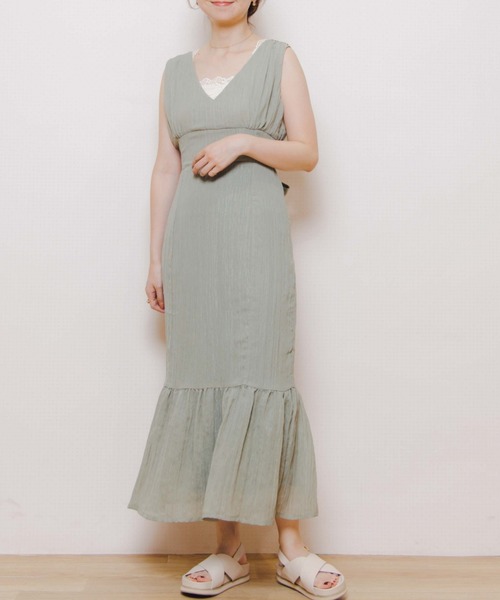 flower（フラワー）の「ビスチェマーメイドワンピース（ワンピース・レディース・ブラウン/グリーン・FREE）」の2枚目の写真