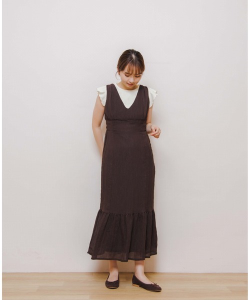 flower（フラワー）の「ビスチェマーメイドワンピース（ワンピース・レディース・ブラウン/グリーン・FREE）」の4枚目の写真