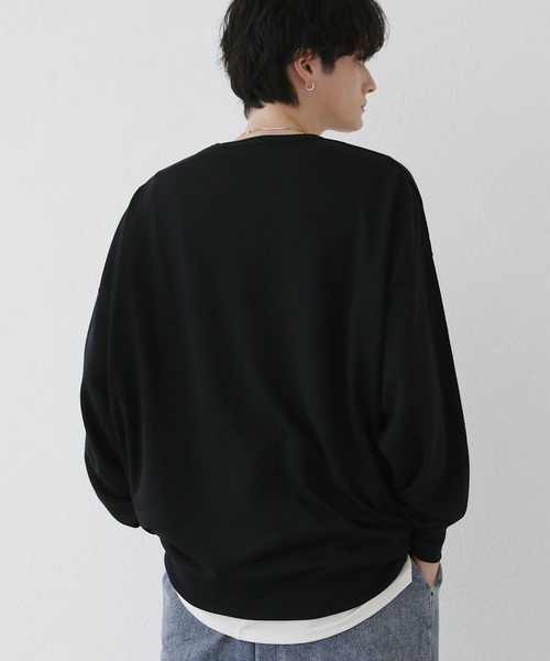 超希少　kanata 球体　オーバーサイズ　黒　長袖カットソー　ドルマンブラック TRスムースドルマン 長袖ポンチカットソー（Tシャツ/カットソー