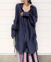 Q | ラグランギャザーシャツ(シャツ/ブラウス)