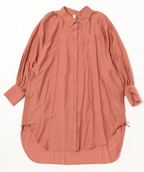 Q（キュー）の「ラグランギャザーシャツ（シャツ/ブラウス・レディース・ネイビー/マジェンタ・MEDIUM）」の4枚目の写真