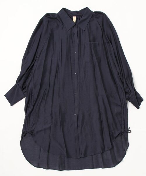 Q（キュー）の「ラグランギャザーシャツ（シャツ/ブラウス・レディース・ネイビー/マジェンタ・MEDIUM）」の5枚目の写真