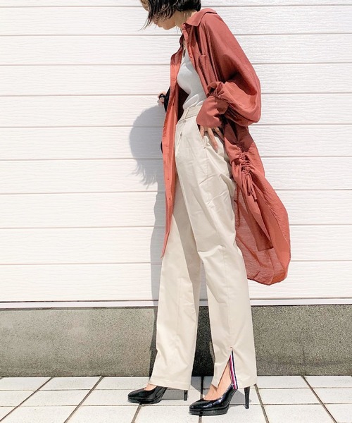 Q（キュー）の「ラグランギャザーシャツ（シャツ/ブラウス・レディース・ネイビー/マジェンタ・MEDIUM）」の8枚目の写真