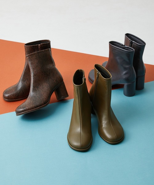 ORiental TRaffic（オリエンタルトラフィック）の「オブリークトゥラウンドヒールブーツ 21403（ブーツ・レディース・ブラック/ブラウン/カーキ・LL/S/M/L/3L/SS）」の10枚目の写真