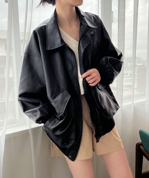 LADY VOLUME（レディーボリューム）の「Lady Volume／8032-1 レザージャケット 2162215（ブルゾン・レディース・ブラック・FREE）」の3枚目の写真