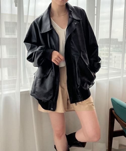 LADY VOLUME（レディーボリューム）の「Lady Volume／8032-1 レザージャケット 2162215（ブルゾン・レディース・ブラック・FREE）」の6枚目の写真