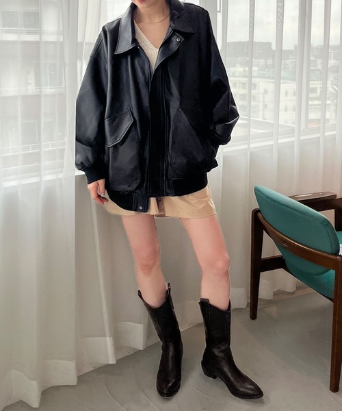 Lady Volume／8032-1 レザージャケット 2162215（ブルゾン）｜LADY