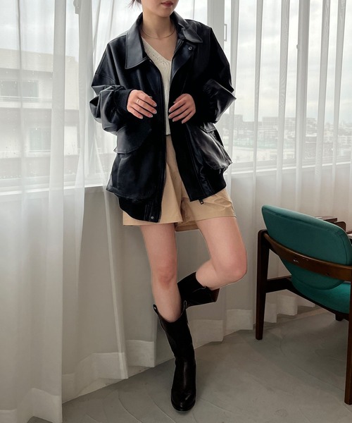 LADY VOLUME（レディーボリューム）の「Lady Volume／8032-1 レザージャケット 2162215（ブルゾン・レディース・ブラック・FREE）」の10枚目の写真