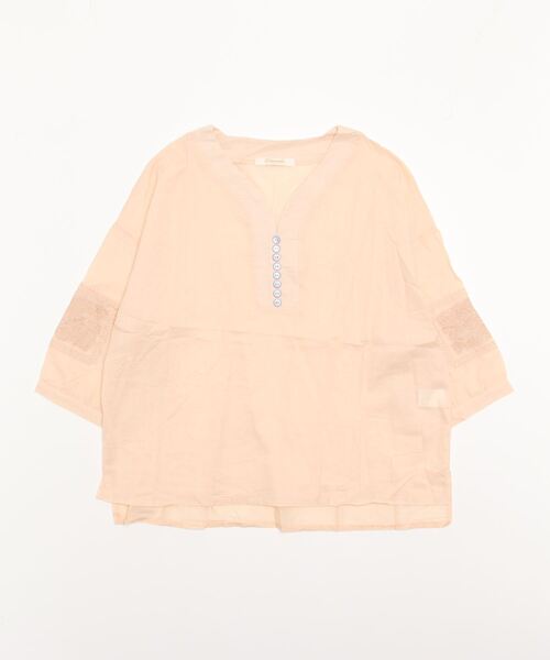 Dream garden(ドリームガーデン)の「Vネック 刺繍カラーブラウス(シャツ/ブラウス・レディース・ピンクベージュ/梅/ブルーパープル/イエロー・L/M/XL)」の17枚目の写真