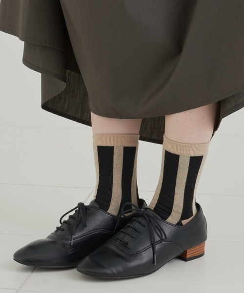 Libra Cue（リブラ キュー）の「ストライプソックス（ソックス/靴下・レディース・ブラック・FREE）」の9枚目の写真