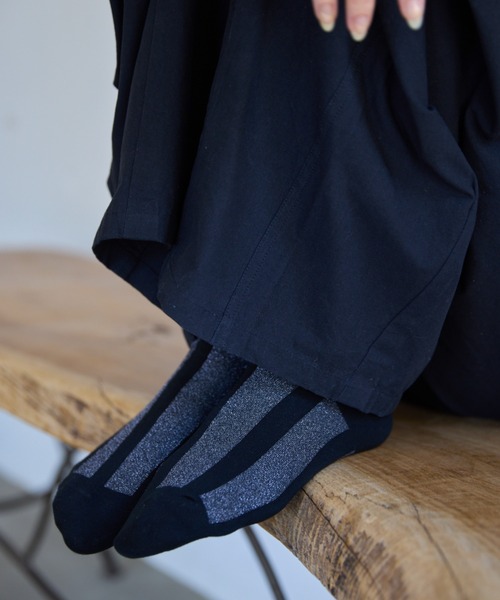 Libra Cue（リブラ キュー）の「ストライプソックス（ソックス/靴下・レディース・ブラック・FREE）」の12枚目の写真