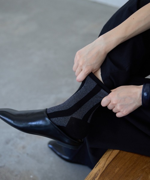 Libra Cue（リブラ キュー）の「ストライプソックス（ソックス/靴下・レディース・ブラック・FREE）」の11枚目の写真