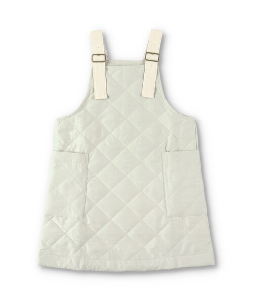 BRANSHES(ブランシェス)の「キルトIラインシルエットジャンパースカート(ジャンパースカート・キッズ・カーキ/ライトベージュ・100/110/120/130/140/150)」の14枚目の写真