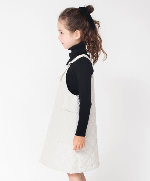 BRANSHES(ブランシェス)の「キルトIラインシルエットジャンパースカート(ジャンパースカート・キッズ・カーキ/ライトベージュ・100/110/120/130/140/150)」の8枚目の写真