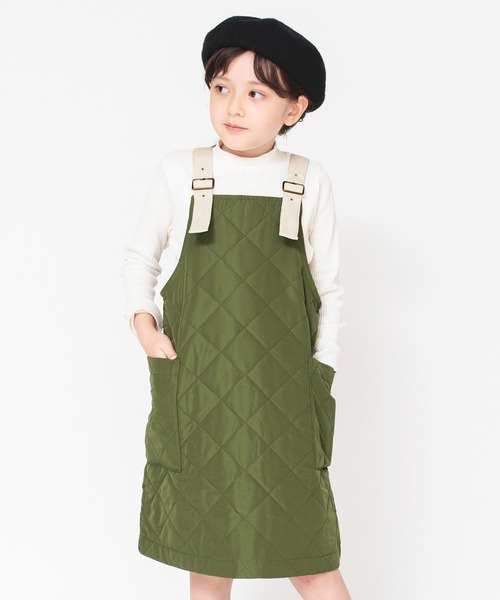 BRANSHES(ブランシェス)の「キルトIラインシルエットジャンパースカート(ジャンパースカート・キッズ・カーキ/ライトベージュ・100/110/120/130/140/150)」の13枚目の写真