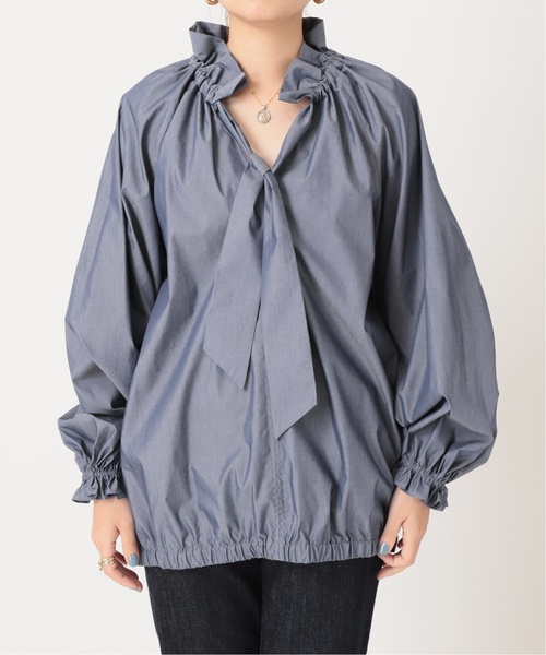journal standard L'essage（ジャーナルスタンダードレサージュ）の「《追加》CPリボンブラウス（シャツ/ブラウス・レディース・ブルー系その他/ホワイト/ブラック・FREE）」の4枚目の写真