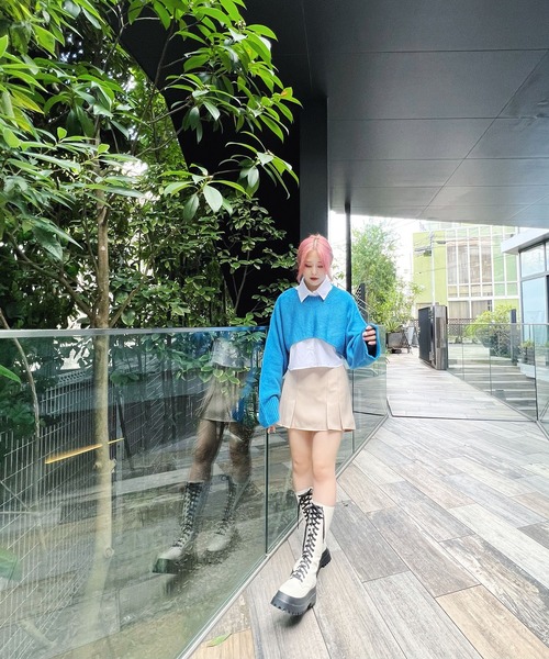 Figments（フィグメンツ）の「ニットボレロ（ニット/セーター・レディース・ブラック/ブルー/オフホワイト・FREE）」の6枚目の写真