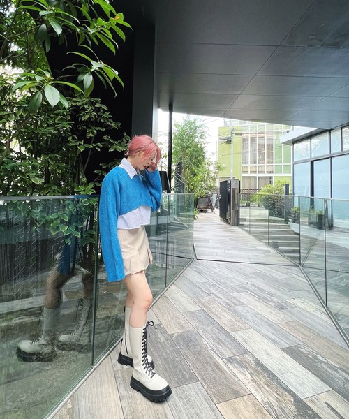 Figments（フィグメンツ）の「ニットボレロ（ニット/セーター・レディース・ブラック/ブルー/オフホワイト・FREE）」の5枚目の写真