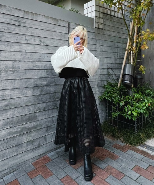 Figments（フィグメンツ）の「ニットボレロ（ニット/セーター・レディース・ブラック/ブルー/オフホワイト・FREE）」の19枚目の写真