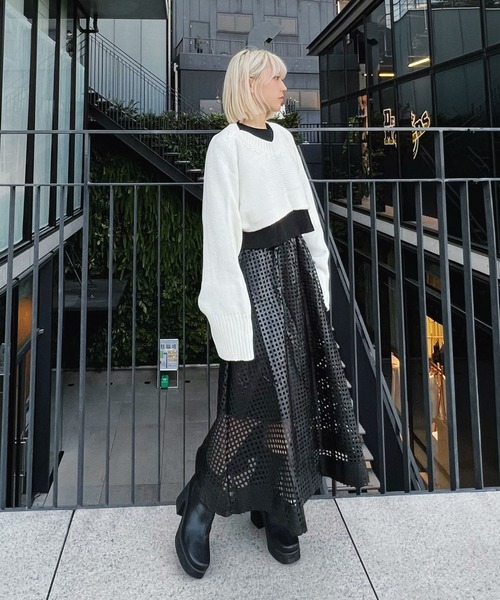 Figments（フィグメンツ）の「ニットボレロ（ニット/セーター・レディース・ブラック/ブルー/オフホワイト・FREE）」の21枚目の写真
