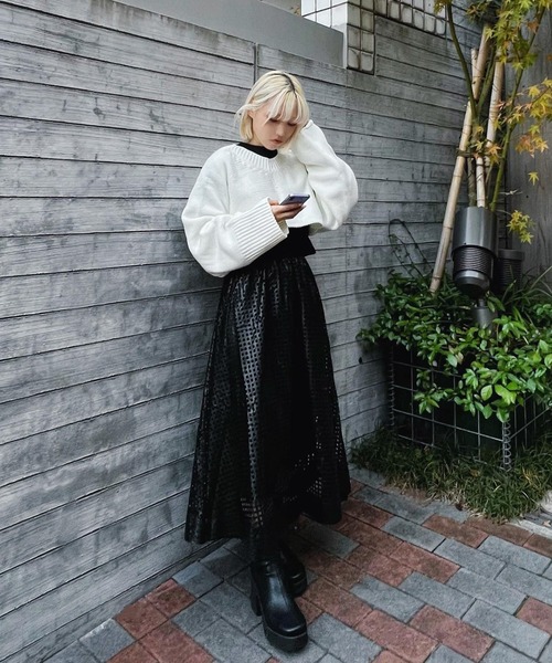 Figments（フィグメンツ）の「ニットボレロ（ニット/セーター・レディース・ブラック/ブルー/オフホワイト・FREE）」の14枚目の写真