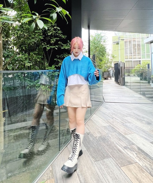 Figments（フィグメンツ）の「ニットボレロ（ニット/セーター・レディース・ブラック/ブルー/オフホワイト・FREE）」の13枚目の写真