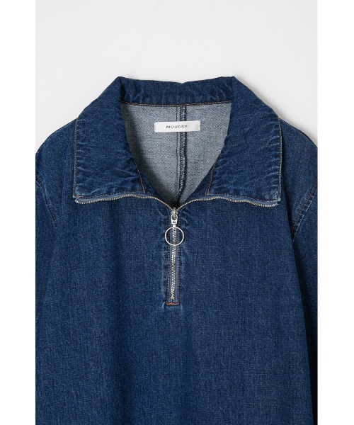 MOUSSY（マウジー）の「DENIM HIGH NECK MINI ドレス（ワンピース・レディース・ダークブルー・1/2）」の7枚目の写真