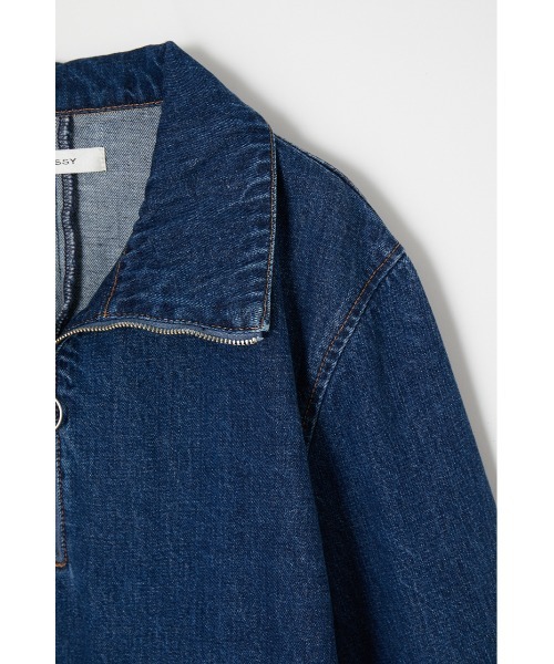 MOUSSY（マウジー）の「DENIM HIGH NECK MINI ドレス（ワンピース・レディース・ダークブルー・1/2）」の8枚目の写真