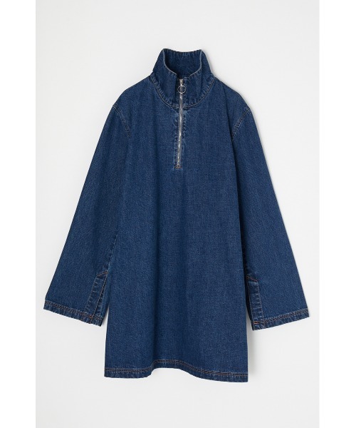 MOUSSY（マウジー）の「DENIM HIGH NECK MINI ドレス（ワンピース・レディース・ダークブルー・1/2）」の11枚目の写真