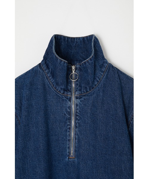 MOUSSY（マウジー）の「DENIM HIGH NECK MINI ドレス（ワンピース・レディース・ダークブルー・1/2）」の12枚目の写真