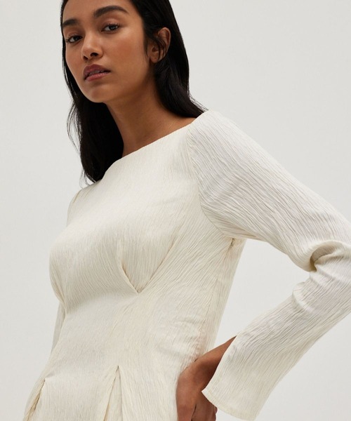 Love,Bonito（ラブボニート）の「アーリン テクスチャード ボートネック コラムドレス（ワンピース・レディース・クリーム/ブラック・X-SMALL/SMALL/MEDIUM/LARGE）」の8枚目の写真