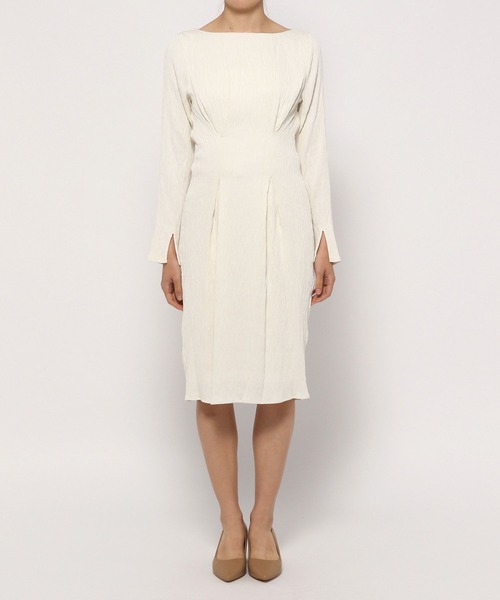 Love,Bonito（ラブボニート）の「アーリン テクスチャード ボートネック コラムドレス（ワンピース・レディース・クリーム/ブラック・X-SMALL/SMALL/MEDIUM/LARGE）」の10枚目の写真