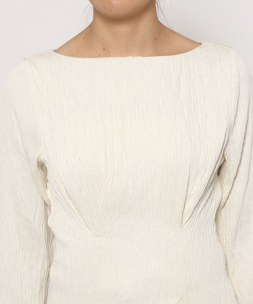 Love,Bonito（ラブボニート）の「アーリン テクスチャード ボートネック コラムドレス（ワンピース・レディース・クリーム/ブラック・X-SMALL/SMALL/MEDIUM/LARGE）」の13枚目の写真