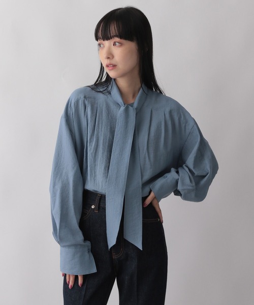 糸巻き(3:3)(Ebony) LOWRYS FARM（ローリーズファーム）の「ボウタイブラウス 172266