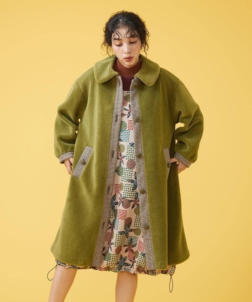 美品 Jocomomola ホコモモラ Bestia ボア ロングコート 美品 Jocomomola ホコモモラ Bestia ボア ロングコート