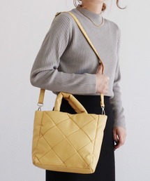 パファー合皮パッチワーク2wayショルダー