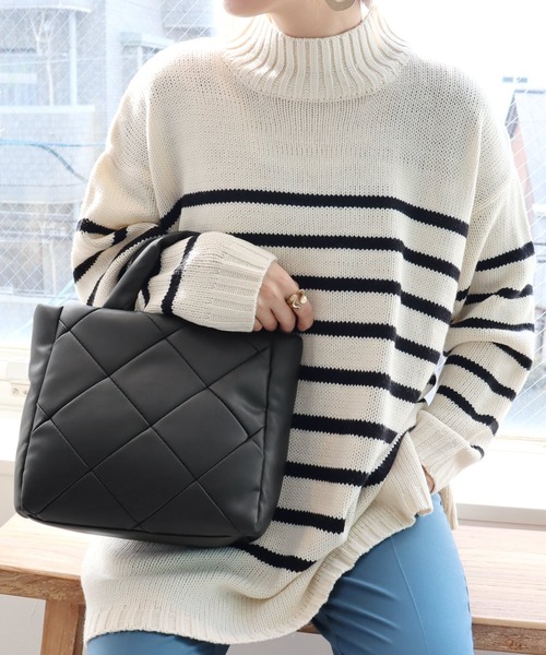 reca（レカ）の「パファー合皮パッチワーク2wayショルダー（ショルダーバッグ・レディース・ベージュ/イエロー/グリーン/ブラック・ONE SIZE）」の2枚目の写真