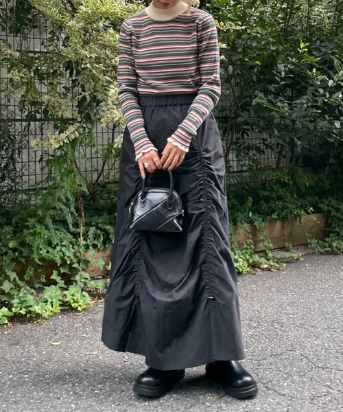 CIAOPANIC(チャオパニック)の「モックネックフレアスリーブニットプルオーバー(ニット/セーター・レディース・オフホワイト/ブラック/グリーン/ブルー・FREE)」の10枚目の写真