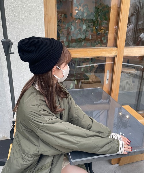 LE MORE（リモア）の「カラーリブニット帽（ニットキャップ/ビーニー・レディース・ピンク/ブラック/ベージュ/アイボリー・FREE）」の12枚目の写真