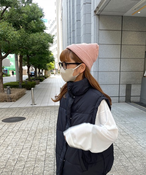 LE MORE（リモア）の「カラーリブニット帽（ニットキャップ/ビーニー・レディース・ピンク/ブラック/ベージュ/アイボリー・FREE）」の11枚目の写真