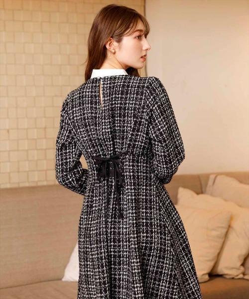 スウィングル 2WAYボウタイツイードドレスワンピース SWINGLE（スウィングル）の「2WAYボウタイツイードドレスワンピース