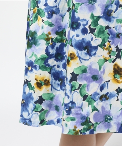 La TOTALITE（ラトータリテ）の「サトウサンコラボ.フラワーフレアースカート。（スカート・レディース・ネイビー/ピンク・38/36）」の10枚目の写真