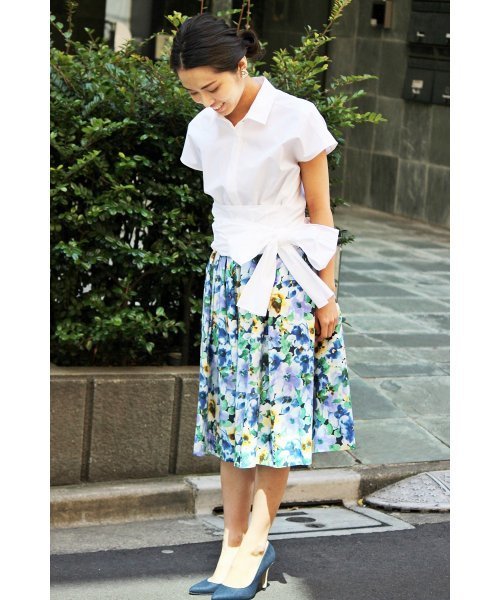 La TOTALITE（ラトータリテ）の「サトウサンコラボ.フラワーフレアースカート。（スカート・レディース・ネイビー/ピンク・38/36）」の16枚目の写真