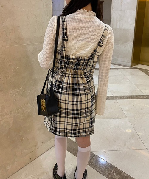 one after another NICE CLAUP（ワンアフターアナザーナイスクラップ）の「インナーセットツイードミニワンピース　2023SS（ワンピース・レディース・ブラック系その他/ブラック系その他2/ネイビー・FREE）」の9枚目の写真