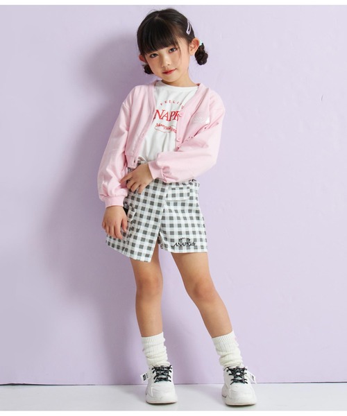 ANAP kids（アナップキッズ）の「ショート裏毛カーディガン×ロンTセット【ジュニアお揃い】（カーディガン/ボレロ・キッズ・ブラック/ベビーピンク・110cm/130cm/120cm）」の5枚目の写真