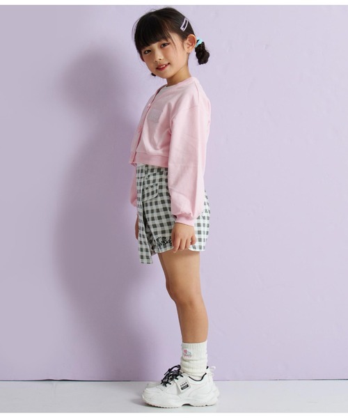 ANAP kids（アナップキッズ）の「ショート裏毛カーディガン×ロンTセット【ジュニアお揃い】（カーディガン/ボレロ・キッズ・ブラック/ベビーピンク・110cm/130cm/120cm）」の7枚目の写真