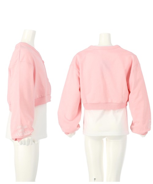 ANAP kids（アナップキッズ）の「ショート裏毛カーディガン×ロンTセット【ジュニアお揃い】（カーディガン/ボレロ・キッズ・ブラック/ベビーピンク・110cm/130cm/120cm）」の15枚目の写真