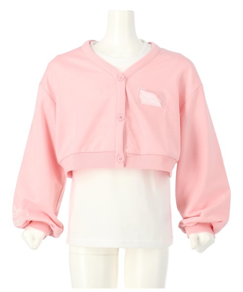 ANAP kids（アナップキッズ）の「ショート裏毛カーディガン×ロンTセット【ジュニアお揃い】（カーディガン/ボレロ・キッズ・ブラック/ベビーピンク・110cm/130cm/120cm）」の11枚目の写真