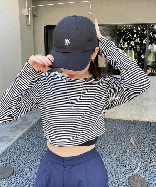 mline（エムライン）の「[mline]ボーダーギャザーリボントップス（Tシャツ/カットソー・レディース・オフホワイト/グリーン/レッド・FREE）」の11枚目の写真